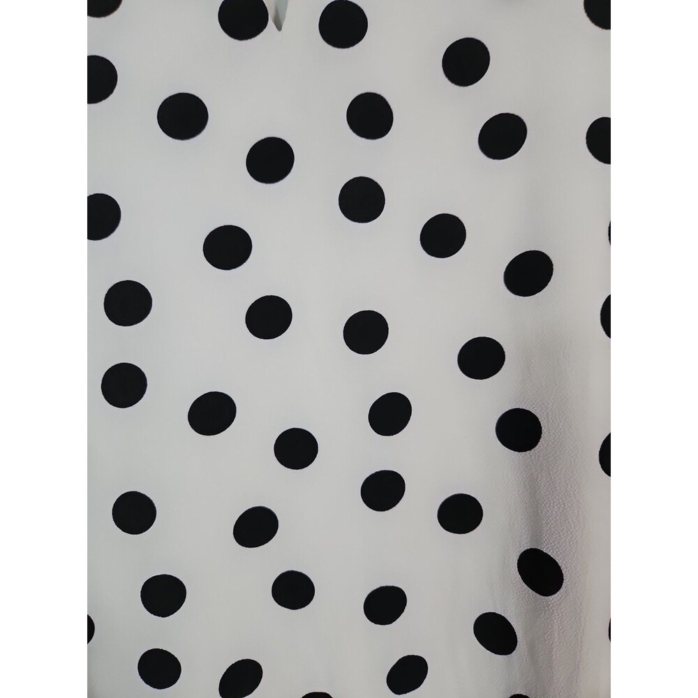 Cocomo Women Plus Size 2x Polka Dot Classy Black White Long Sleeve Dress Knee L - Picture 10 of 11